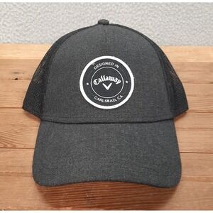 Callaway Hat Adult Black Snapback Mesh Back Cap Golf Outdoors Preppy Mens